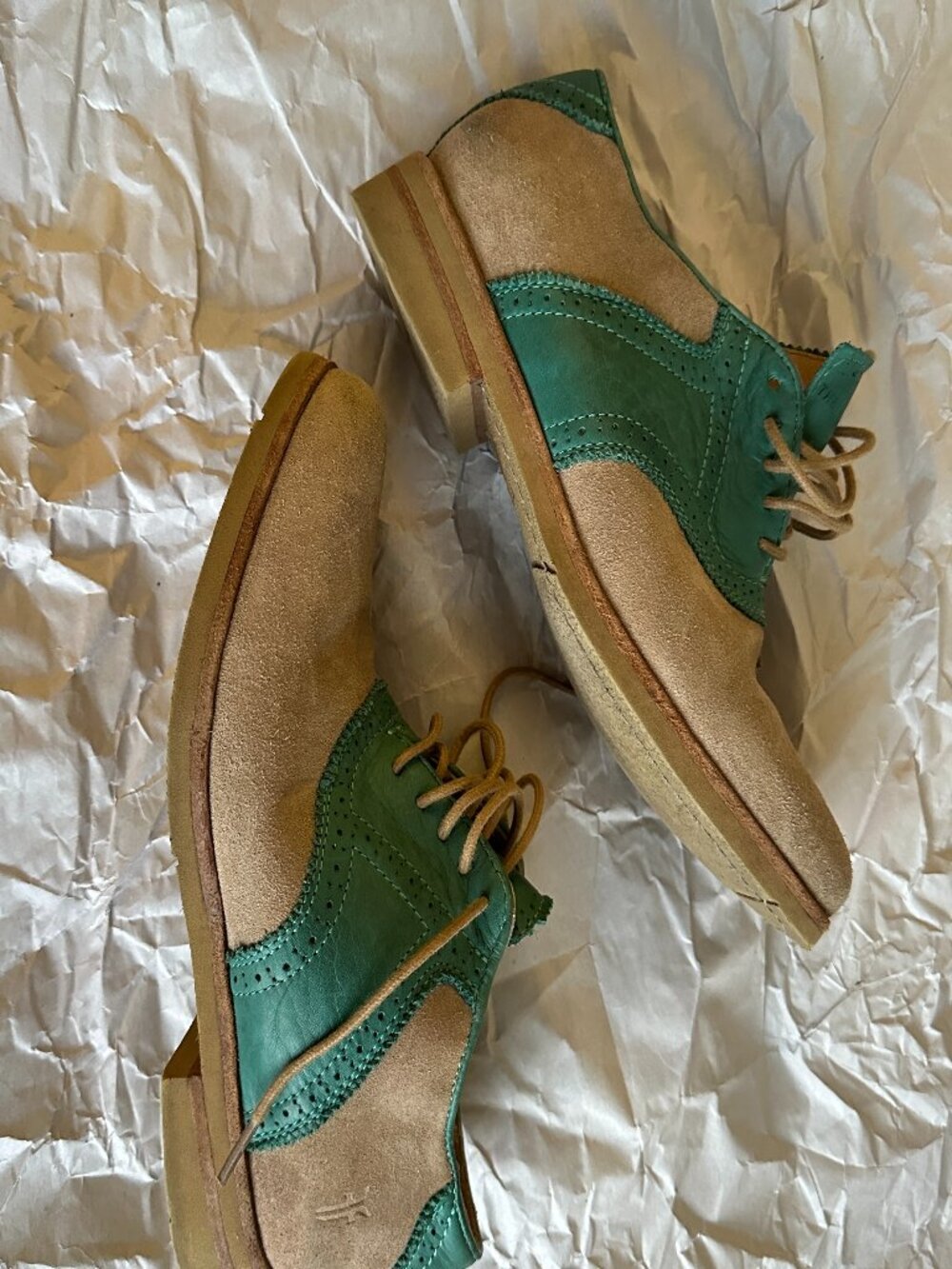 Teal & Tan Saddle Shoes